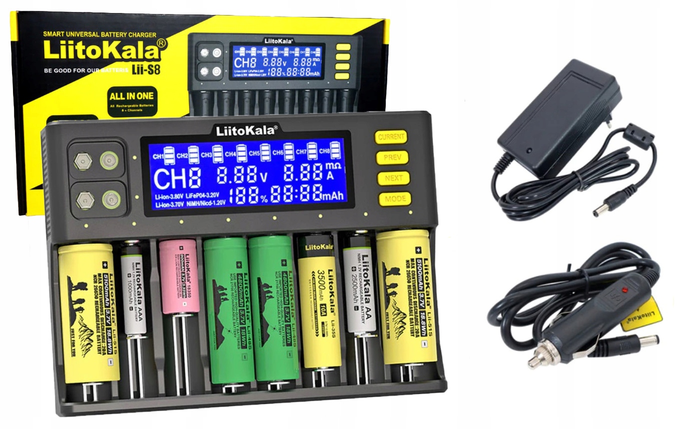 LiitoKala Lii-S8 Univerzální Nabíječka Akumulátorů Li-Ion Aaa 18650
