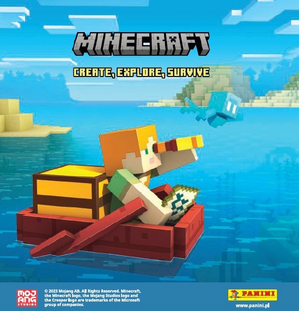 Album na karty Minecraft Mega zestaw startowy Panini Create Explore Survive Język instrukcji polska