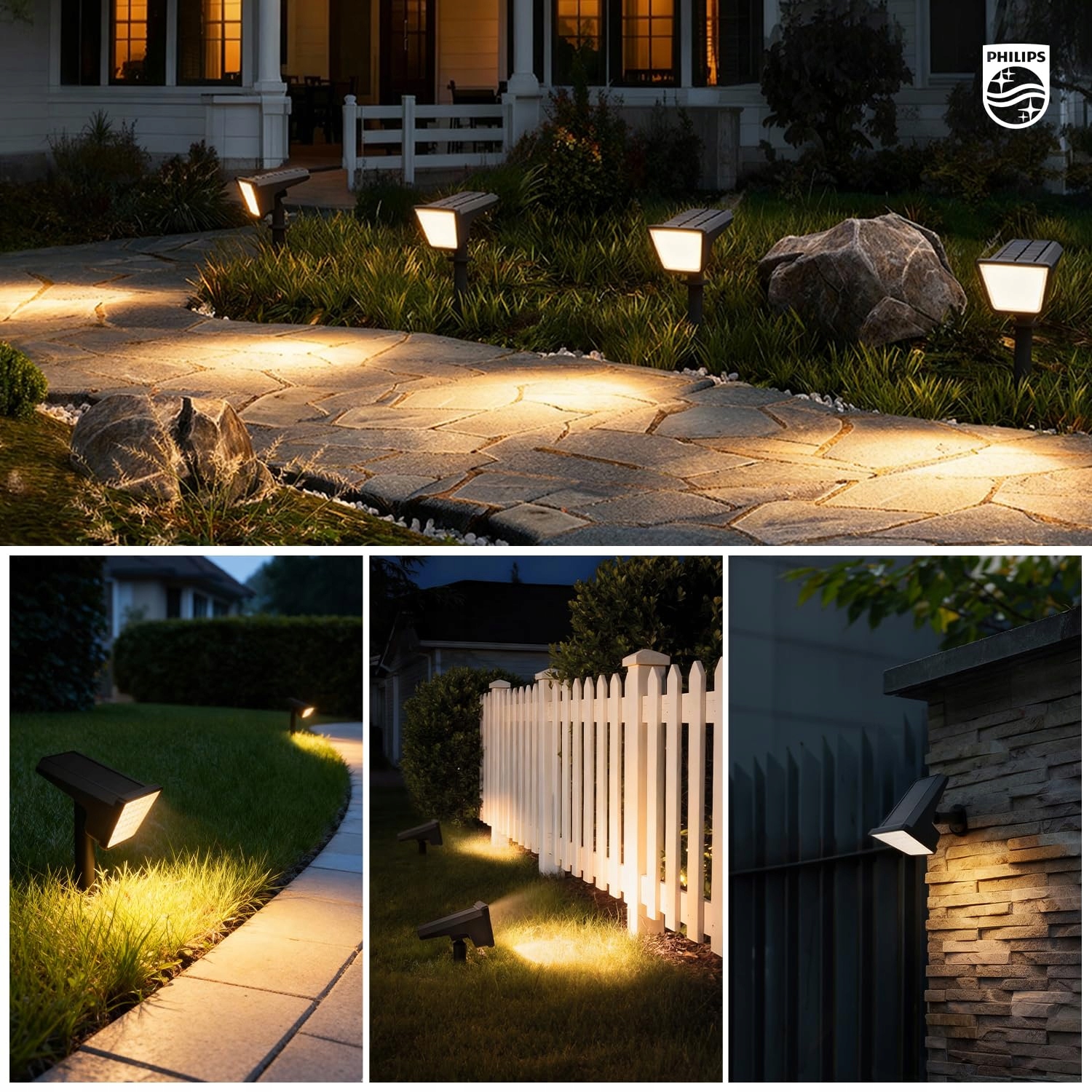 PHILIPS Solarna Lampa Ogrodowa 28 LED 3000K Wodoodporna Na Zewnątrz — miniatura 8