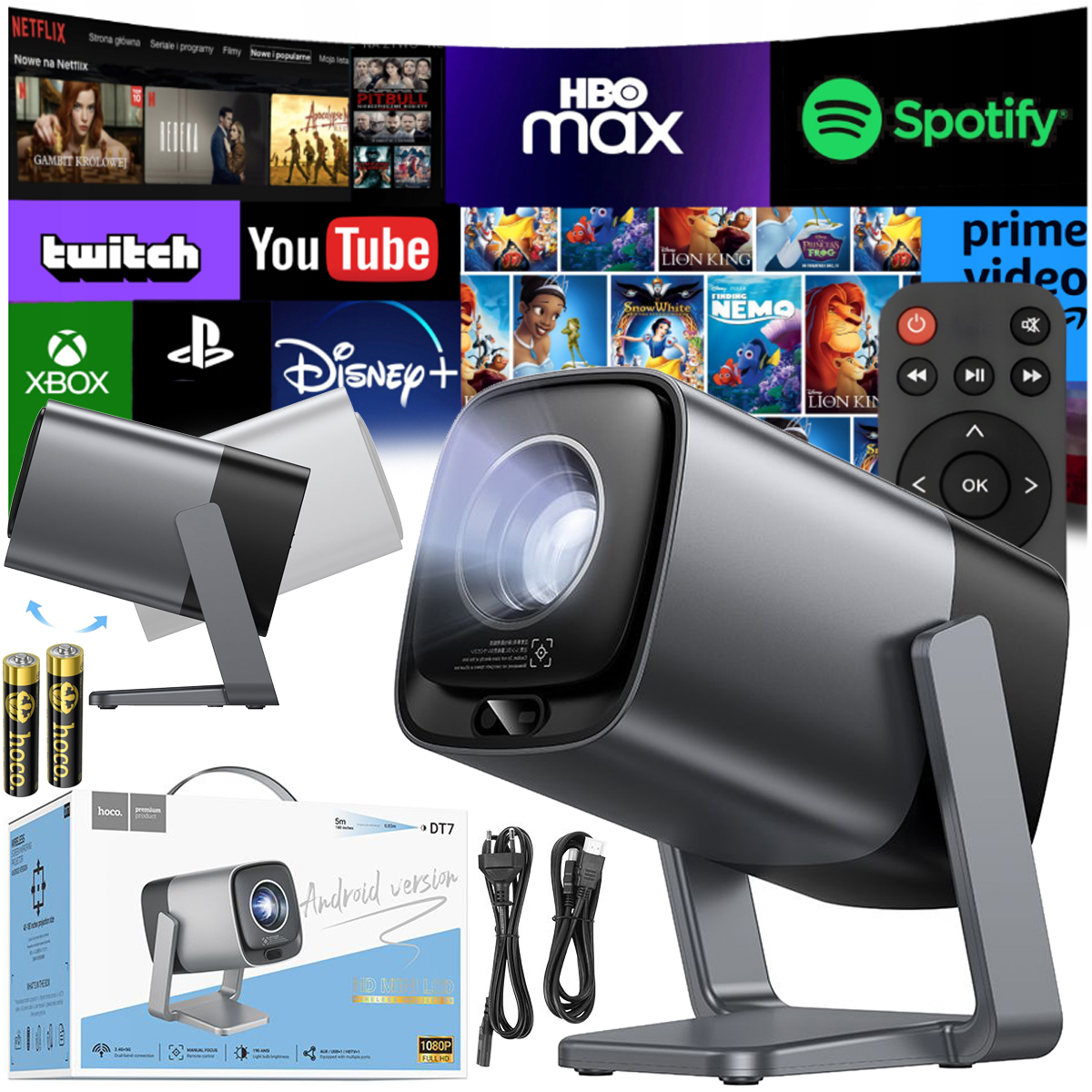Projektorový Projektor Android Tv 4K Wifi Full Hd Prenosný Smart Reproduktor Hoco