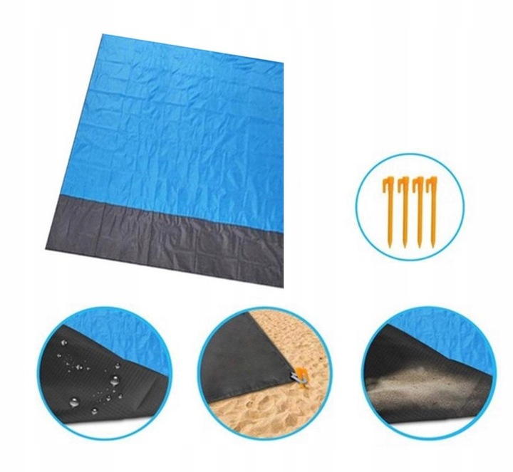 MATA PLAŻOWA KOC PIKNIKOWY POKROWIEC 200x140 PIKNIKOWA WODOODPORNA Model 521