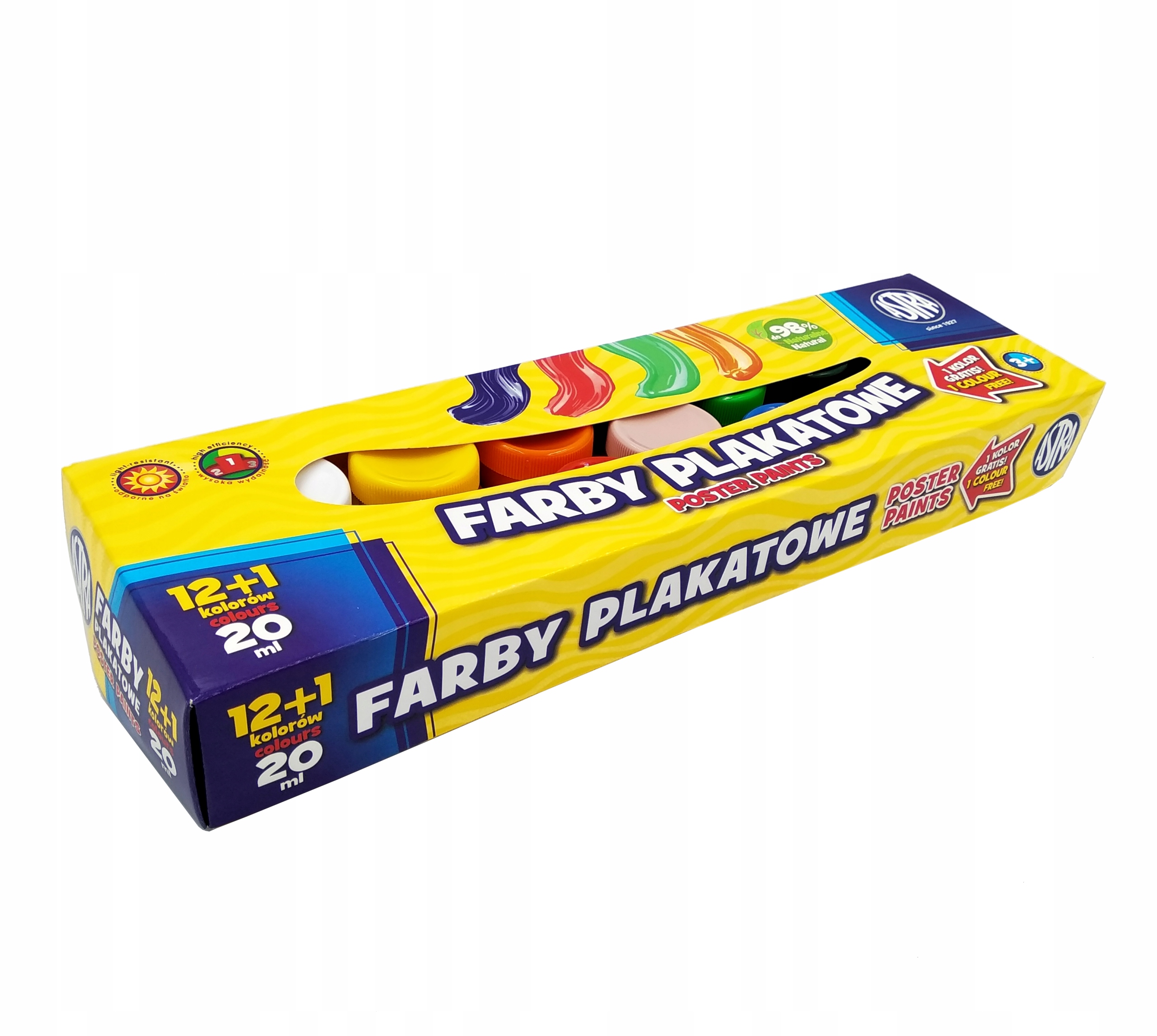 FARBKI FARBY PLAKATOWE 13 KOLORÓW ASTRA 20ml 12+1 Kod producenta AS301115005