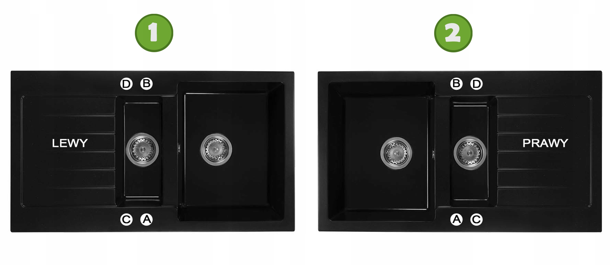 ZLEW ZLEWOZMYWAK GRANITOWY+BATERIA-ZESTAW ZŁOTY Rodzaj wpuszczany