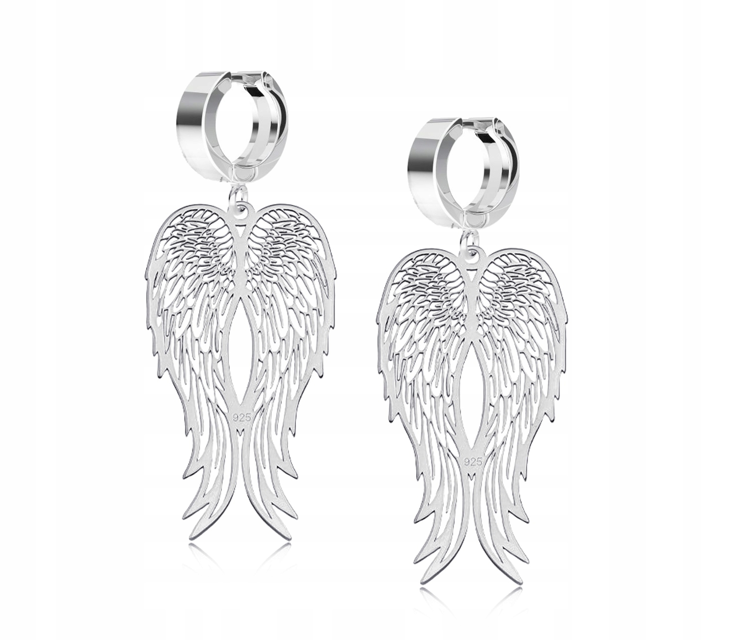 Stříbrné náušnice pouta Velká prolamovaná andělská křídla Stříbro 925