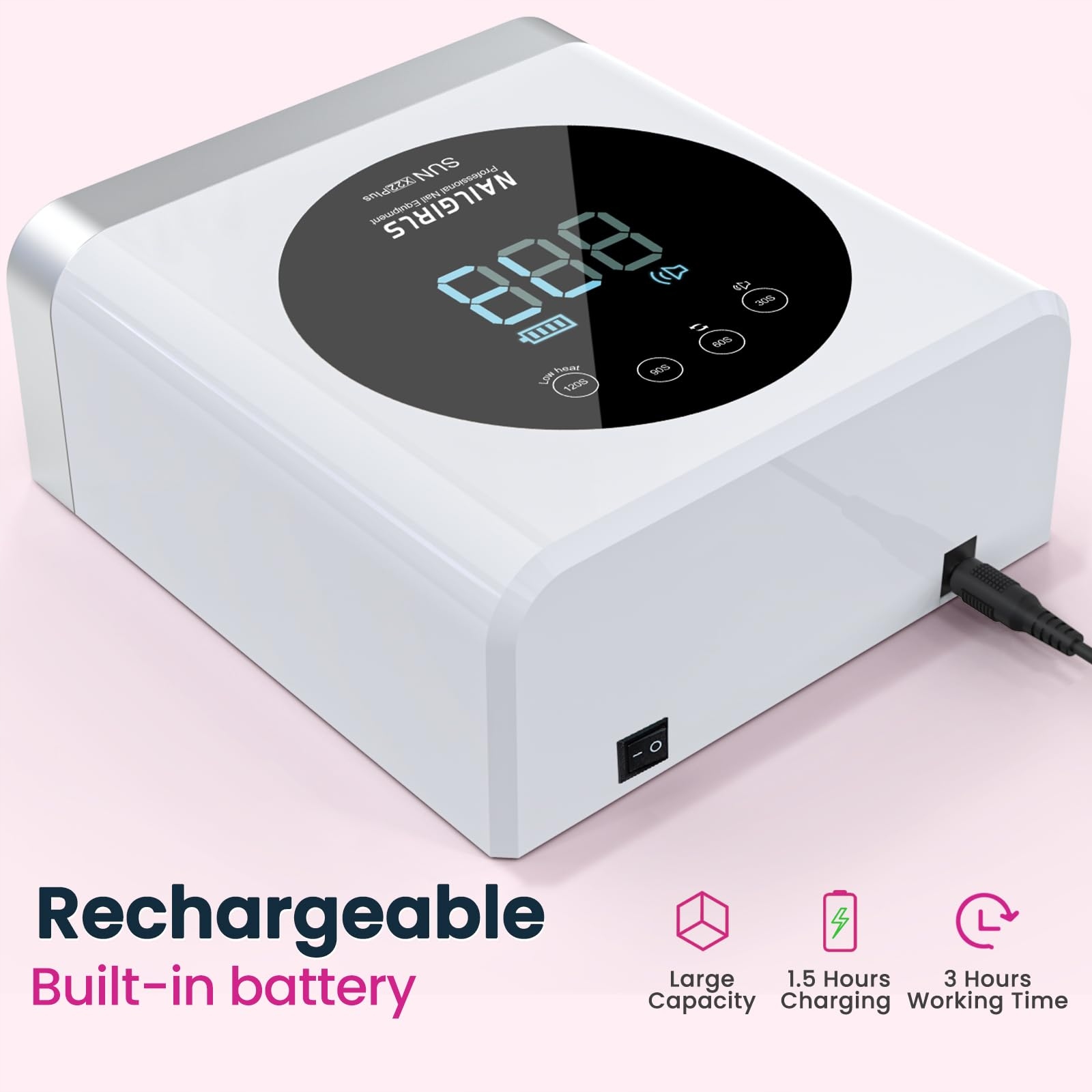 NAILGIRLS Lampa UV LED 150W Do Paznokci Z Sensorem LCD I Timerem — miniatura 3