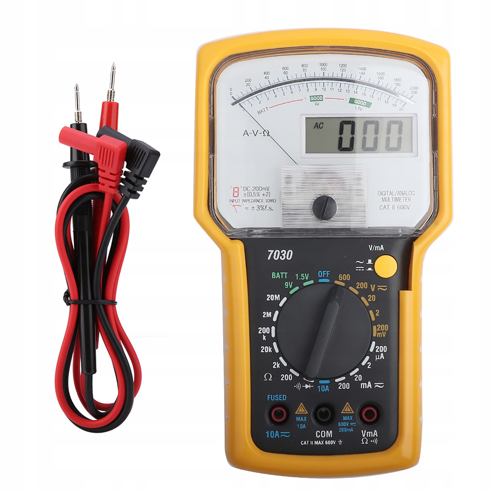 KT7030 Multimetr Digitálny Analógový Elektrický Merač Prúdu LCD 2 V 1