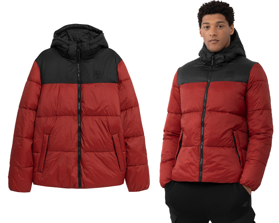 Péřová prošívaná bunda 4F M243 s kapucí S