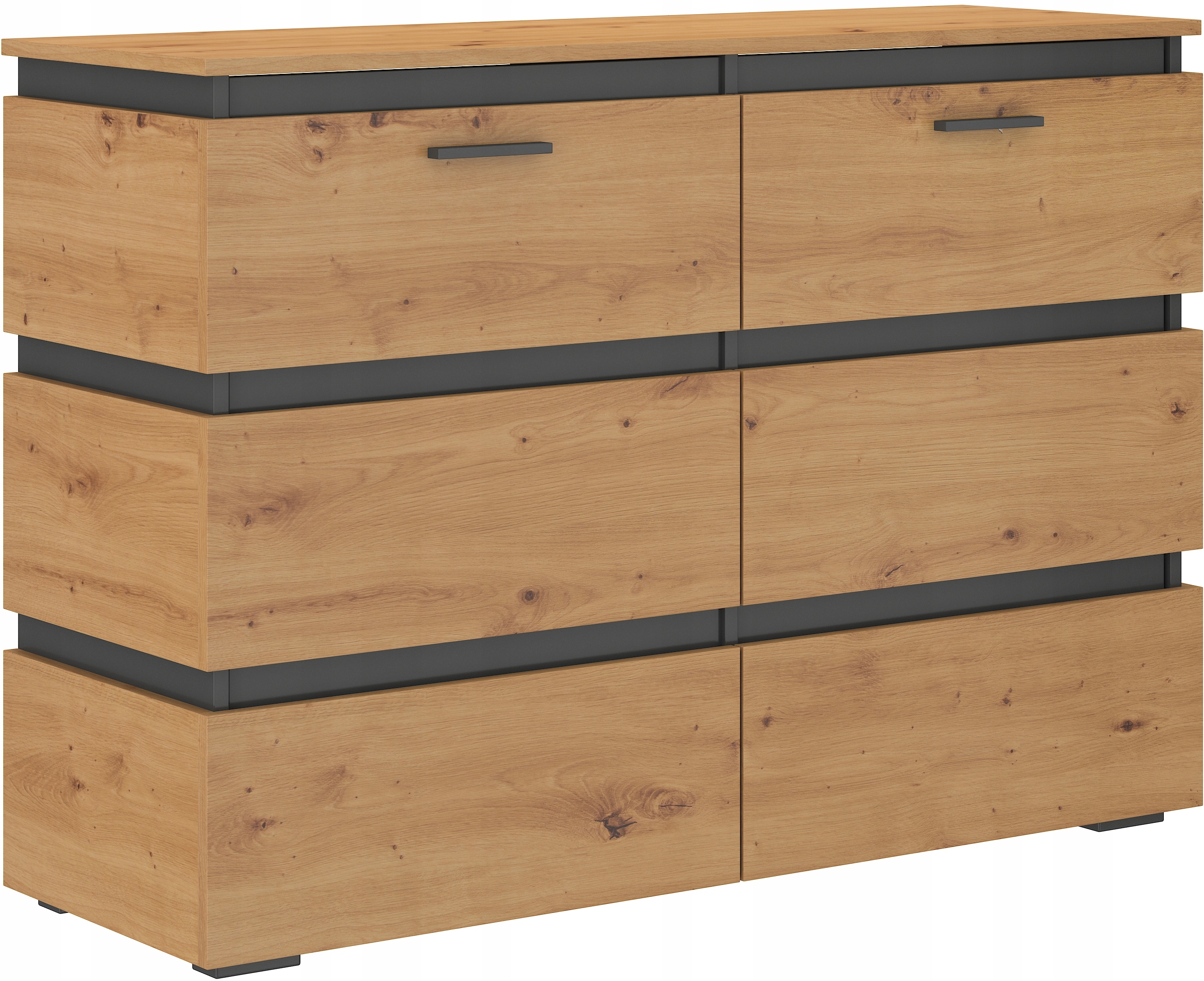 Komoda 2 drzwi 120cm Faro dąb artisan z grafit