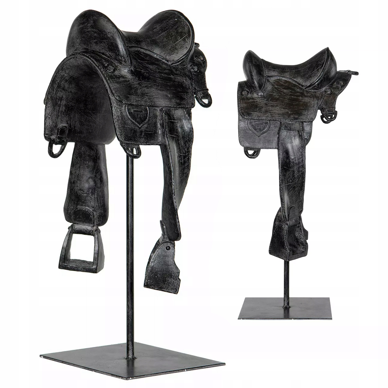 Figúrka Socha Veľká Sedlo kôň jazdecký darček čierna do obývacej izby