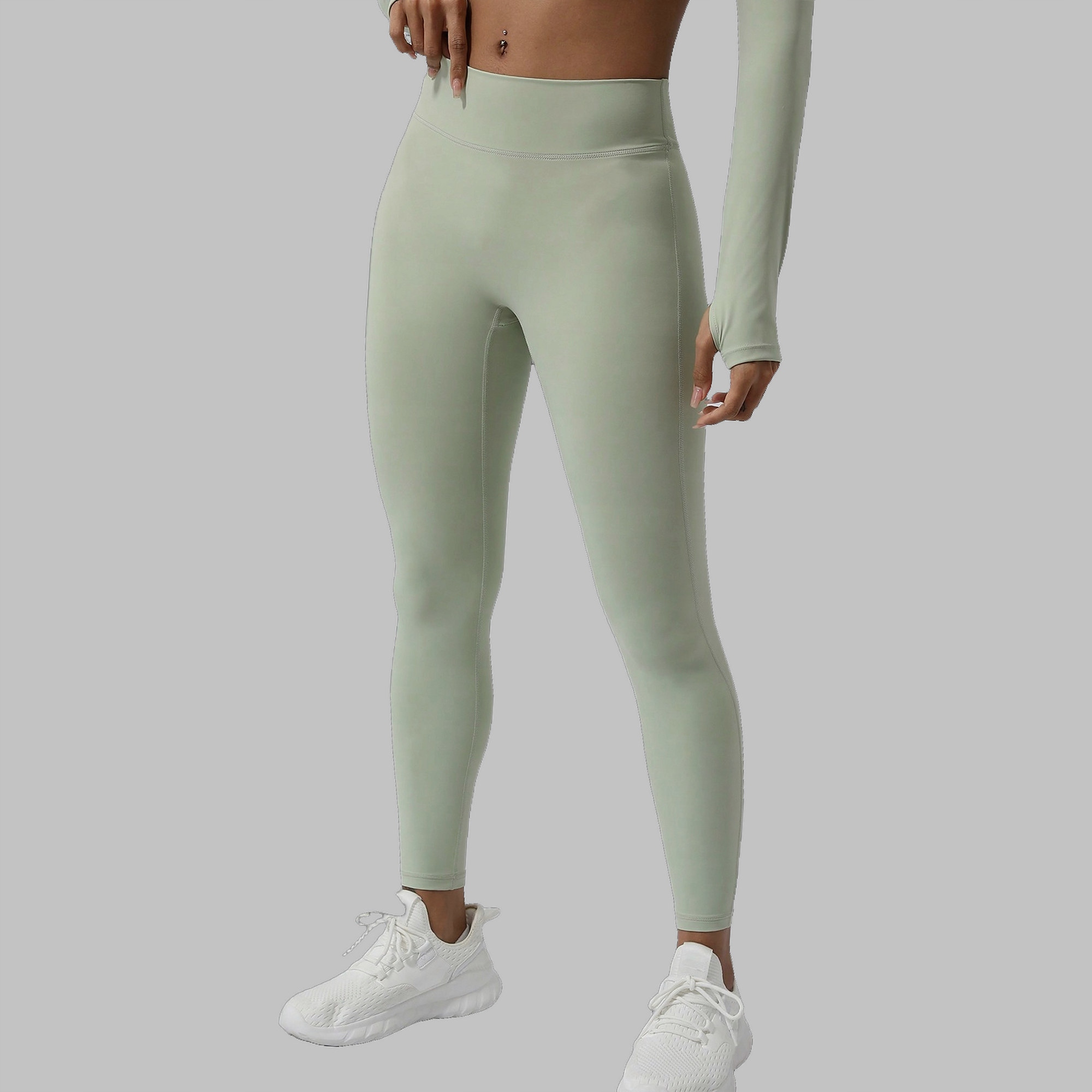 Legginsy Sportowe Treningowe Bezszwowe Zielone Shein XL 42