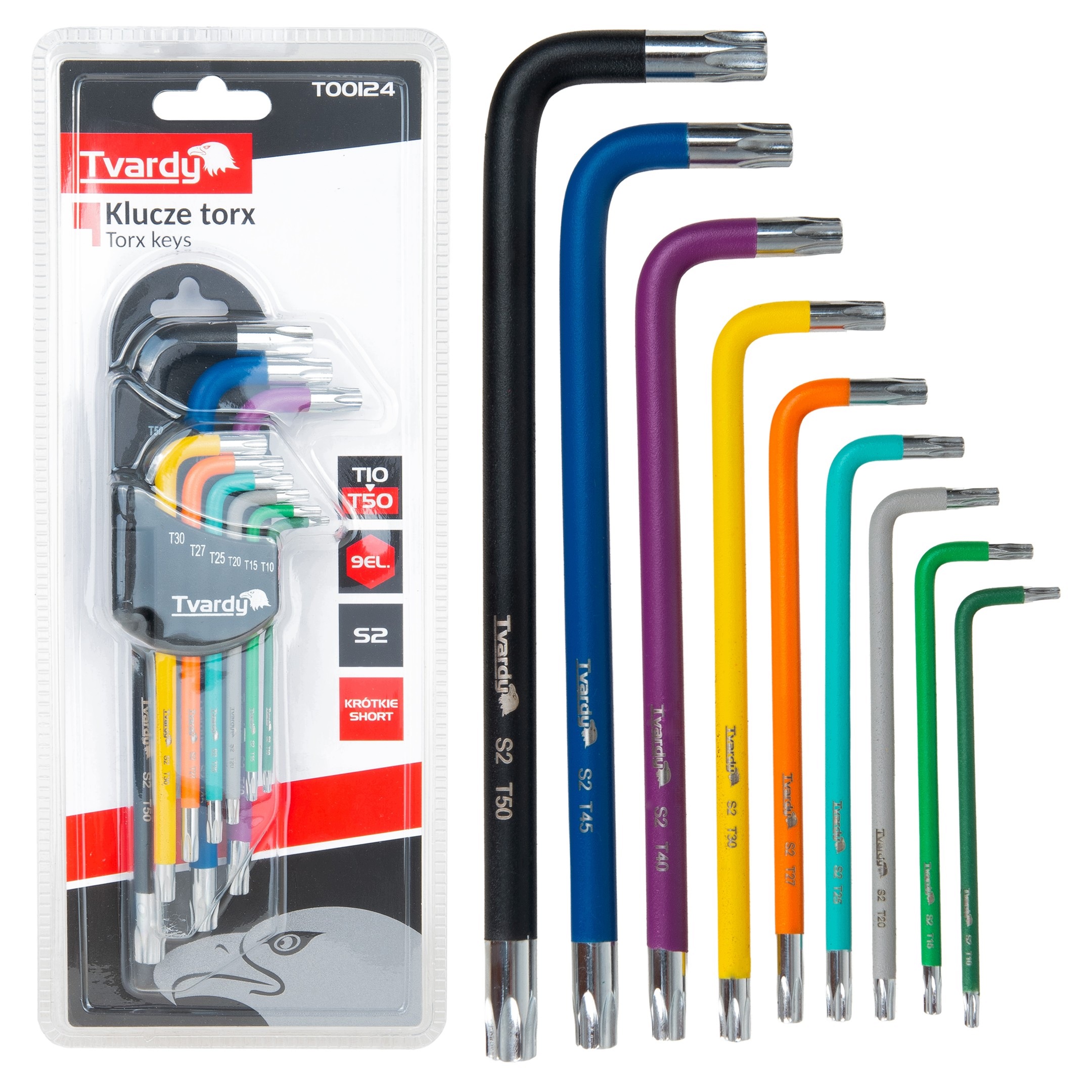 Klucze torx T10-T50 9cz. Kolor Tvardy T00124