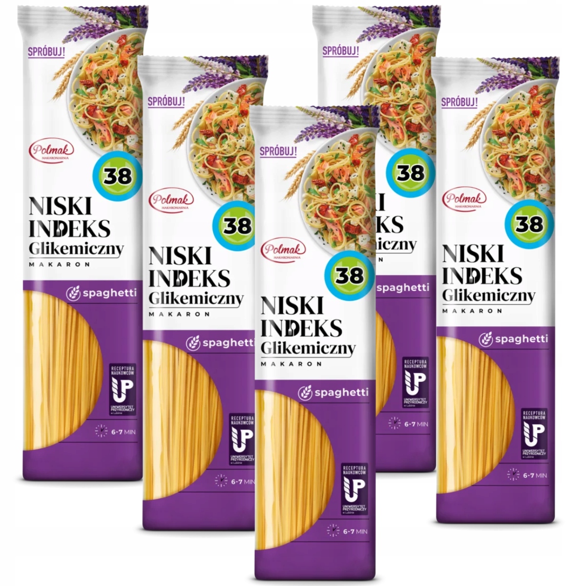 Levně Polmak Těstoviny Spaghetti s nízkým glykemickým indexem 250 g x 5 kusů