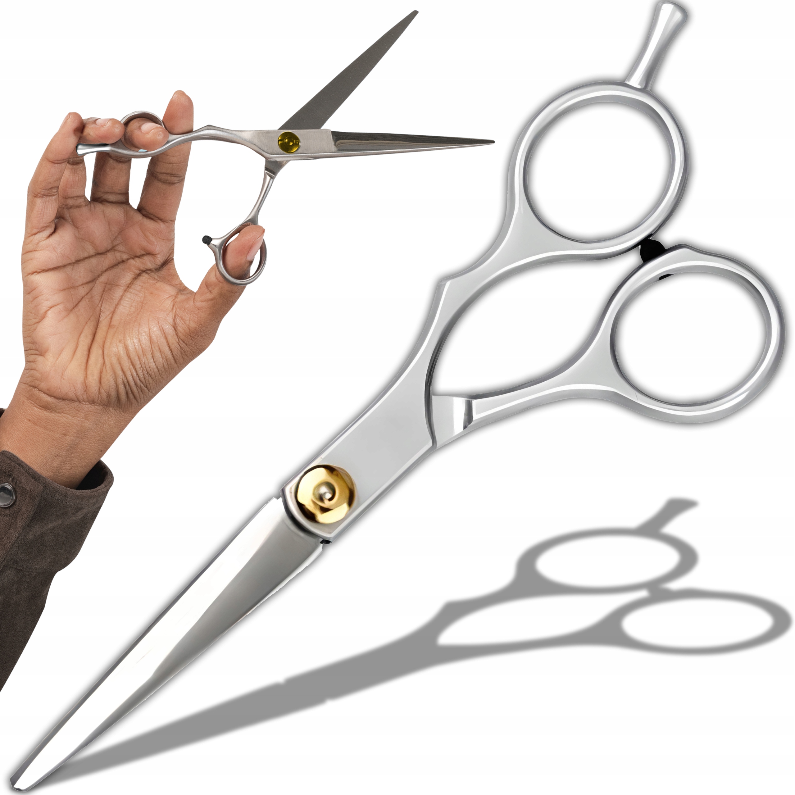 NOŻYCZKI FRYZJERSKIE DO WŁOSÓW PROFESJONALNE STAL proste gładkie