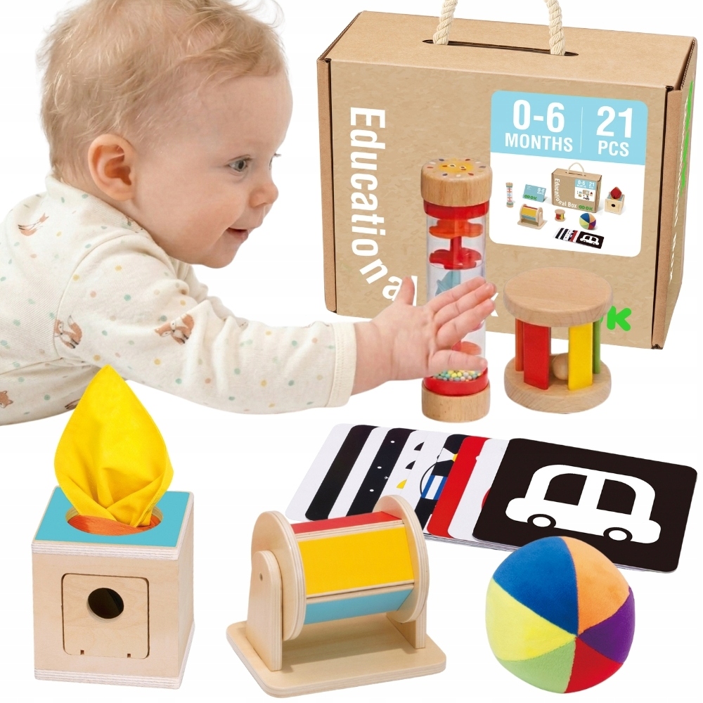 Pudełko Box XXL Montessori 6W1 Edukacyjne Sensoryczne 0-6M Tooky Toy
