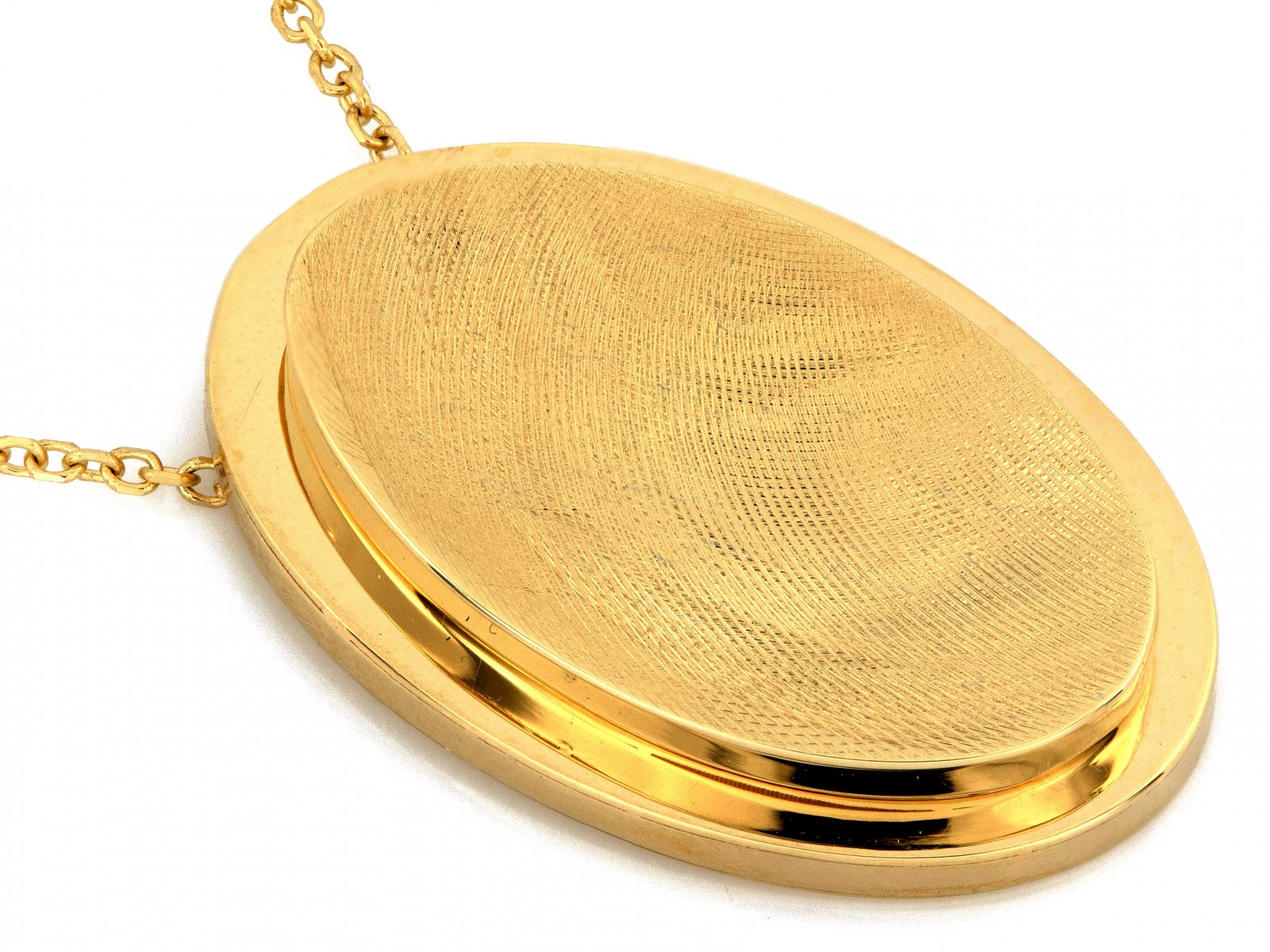 Zlatý náhrdelník 585 s oválným saténovým přívěskem 45 5.14 g jako dárek