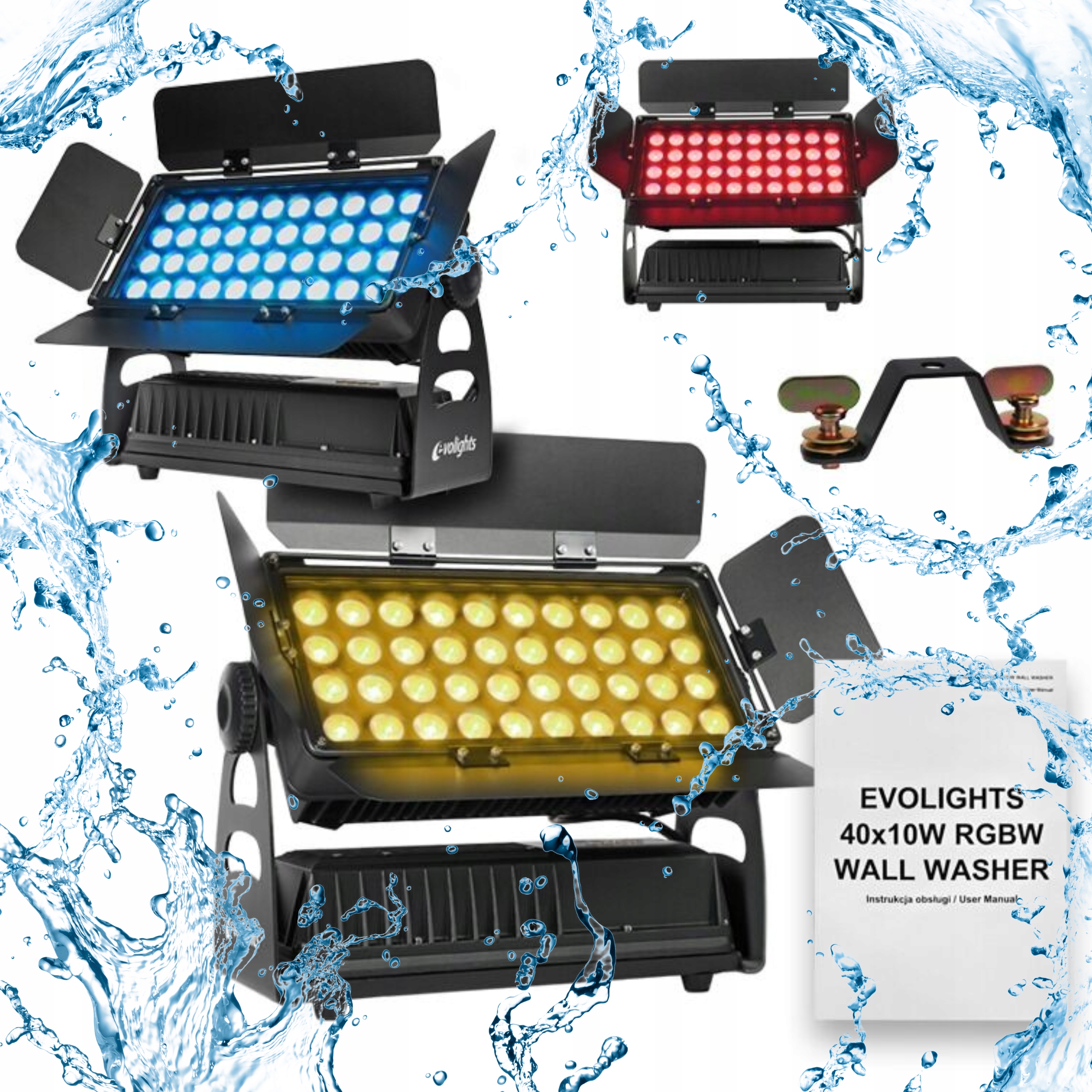 Venkovní Osvětlovač Evolights 40X10W Rgbw Wall Washer Vodotěsný IP65