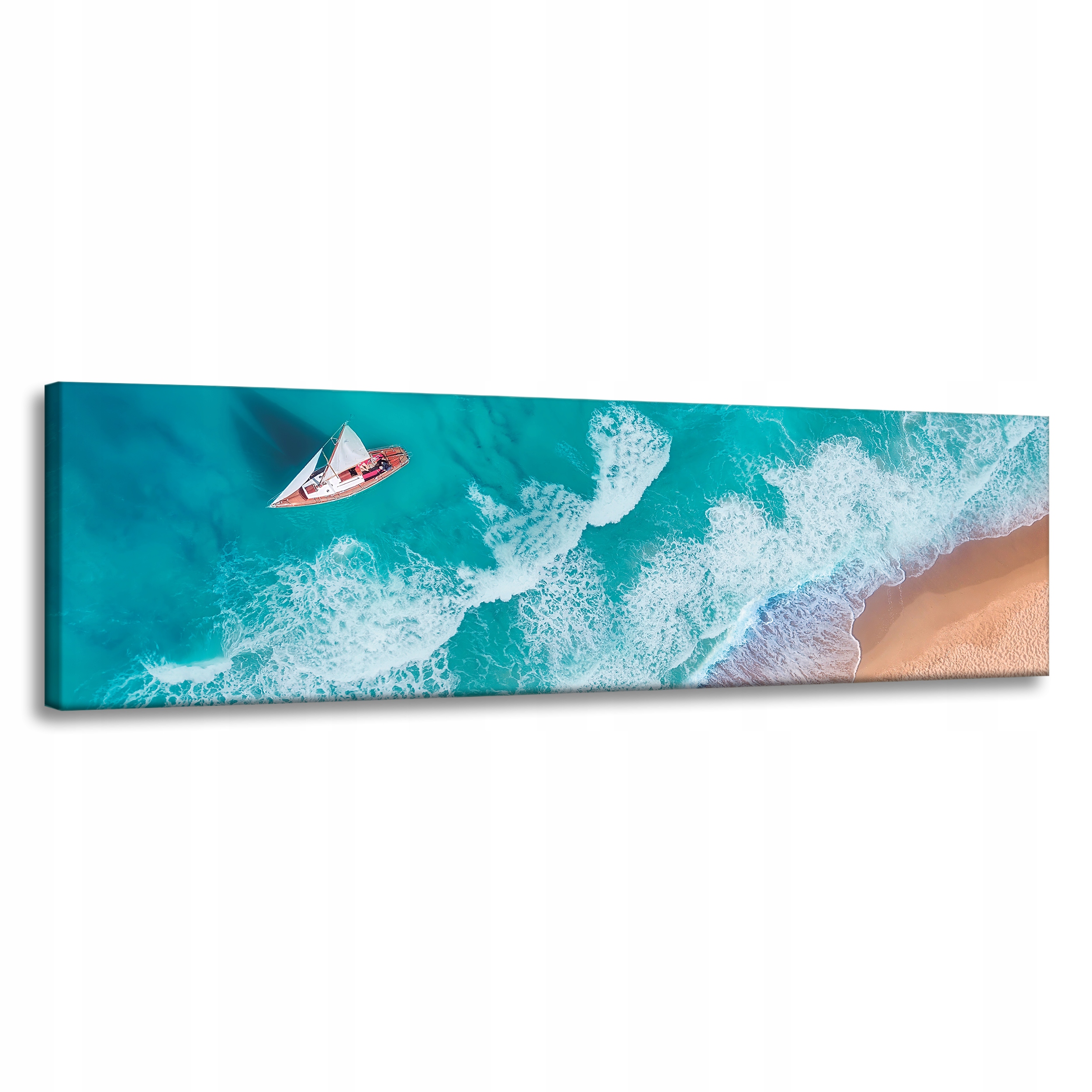 Obraz na plátně Plachetnice Vlny Písek Okraj 120x40 cm Ideální jako dárek