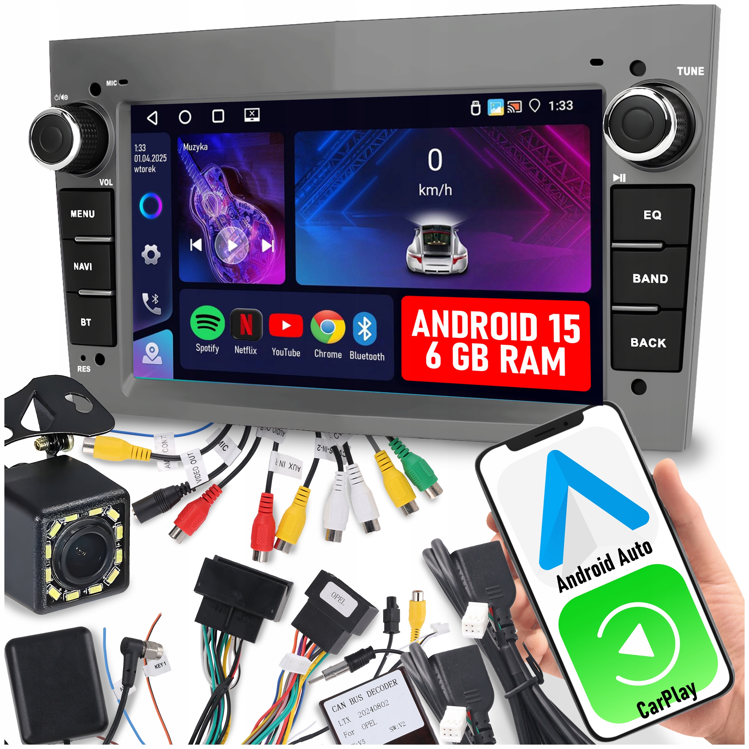 Radio samochodowe ALLNOEL A4261GR 2-DIN