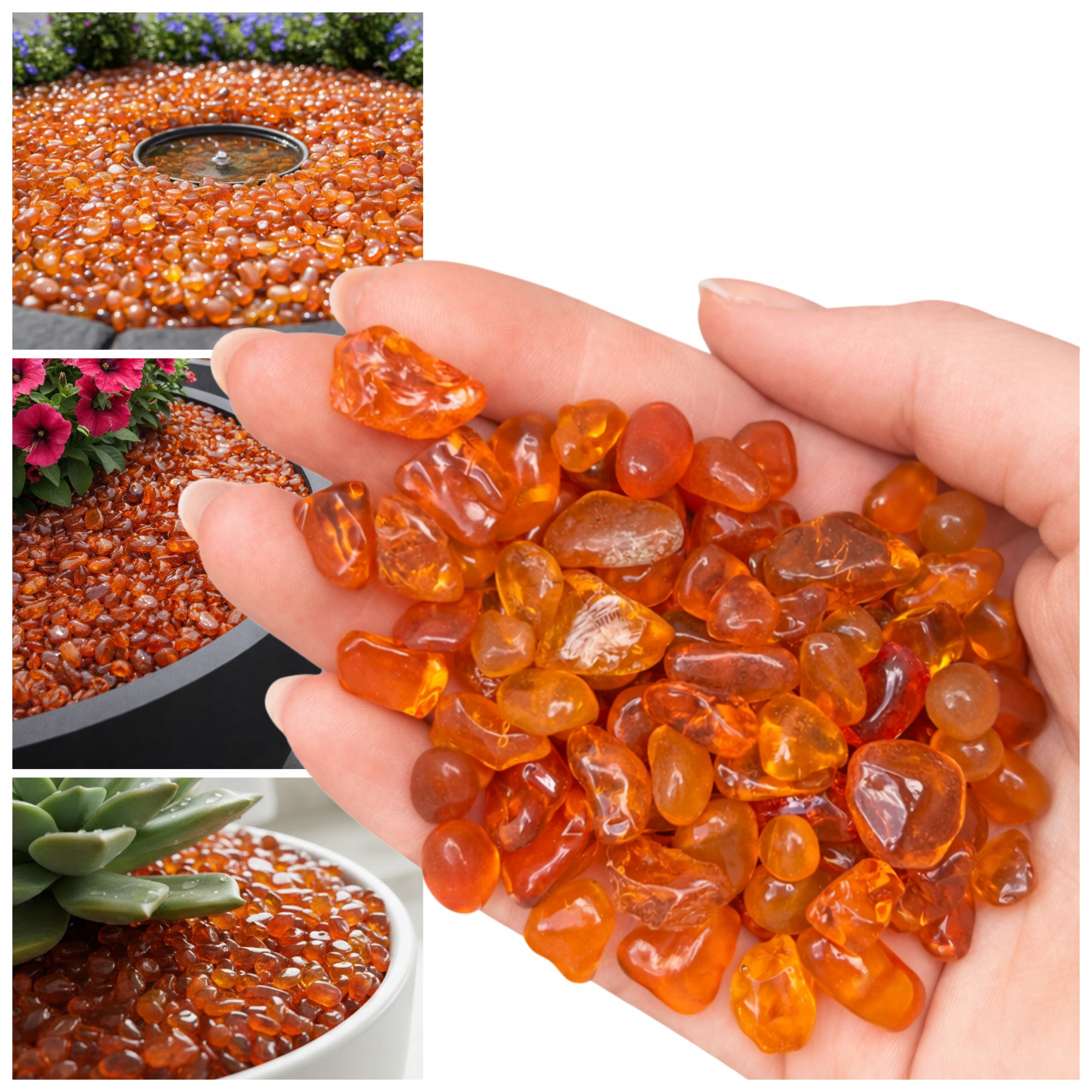 Levně Ozdobné Kamínky Oranžové Do Interiéru Akvárií Květináčů 6-9 MM 1 Kg