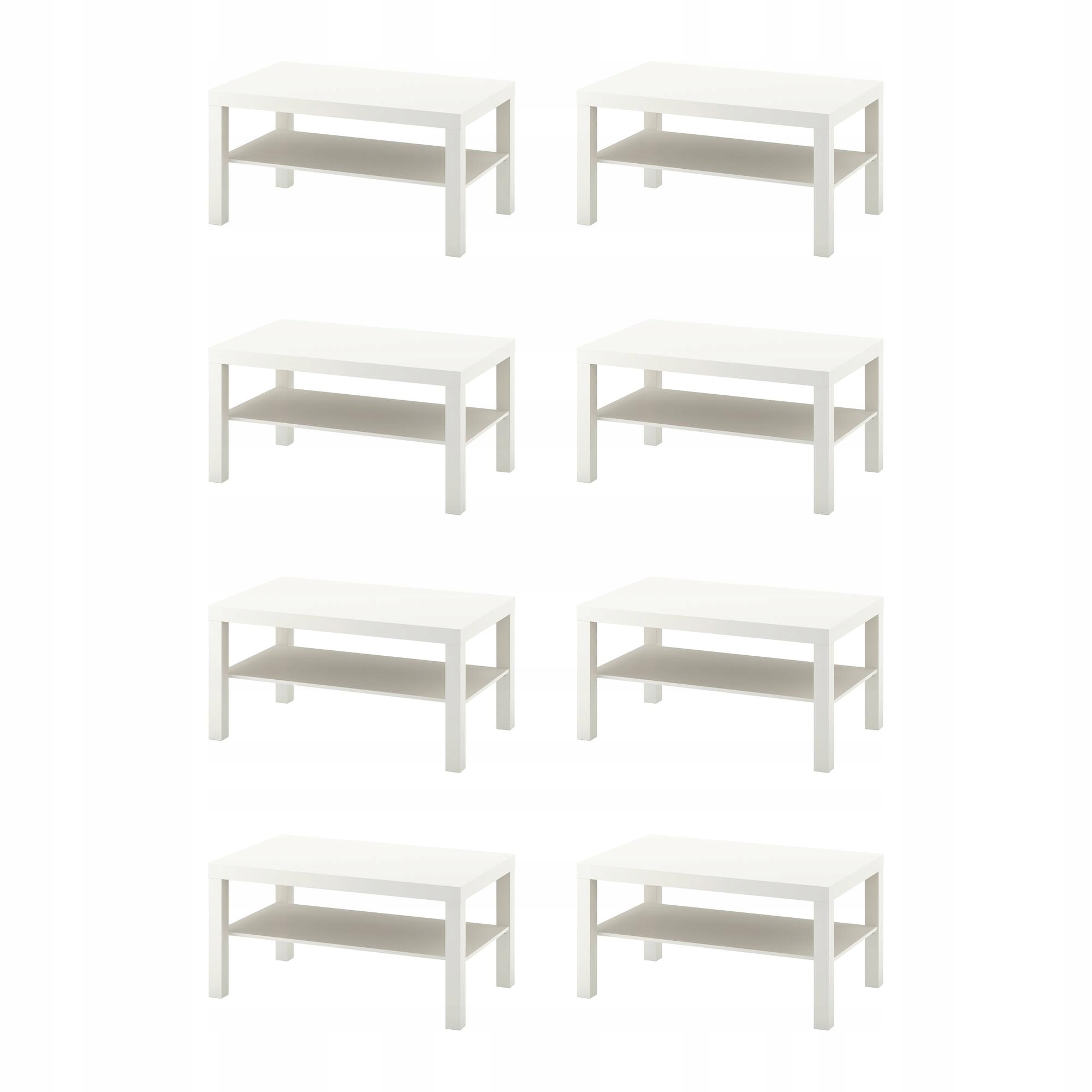 8 szt. Stolik kawowy Lack biały 90x55 cm nowoczesny design Lack