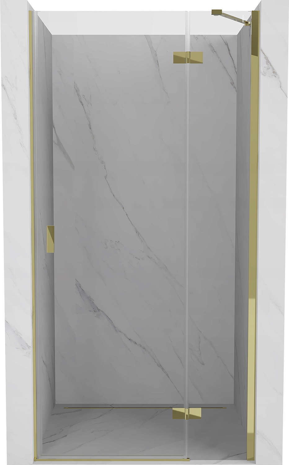 Mexen Mist-h Drzwi Prysznicowe Uchylne Prawe 100 CM Transparent Złote
