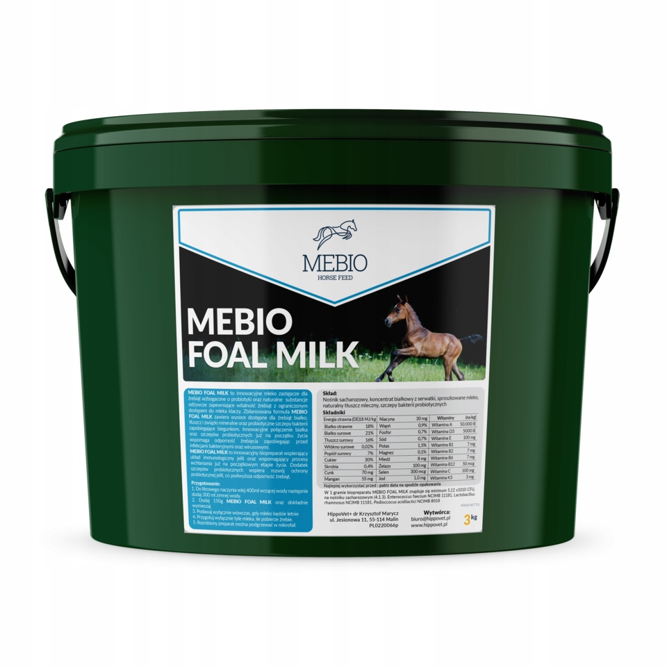 Mebio Foal Milk pełnoporcjowe mleko dla źrebiąt horse 3 kg