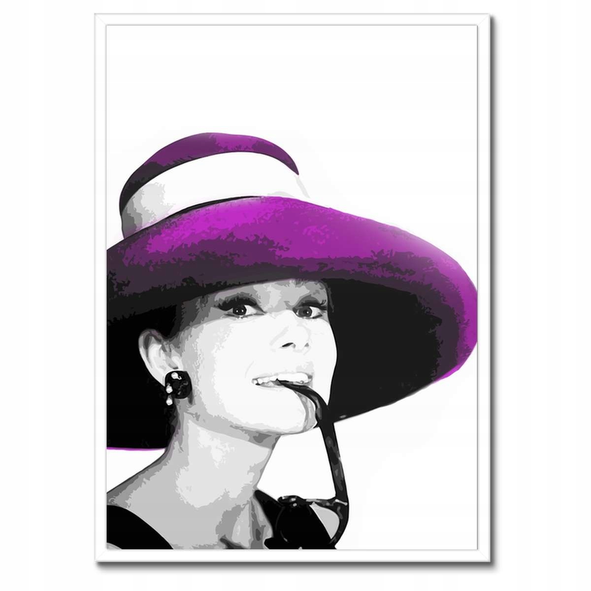 Plakáty v rámu 50x70 Audrey Hepburn Klobouk