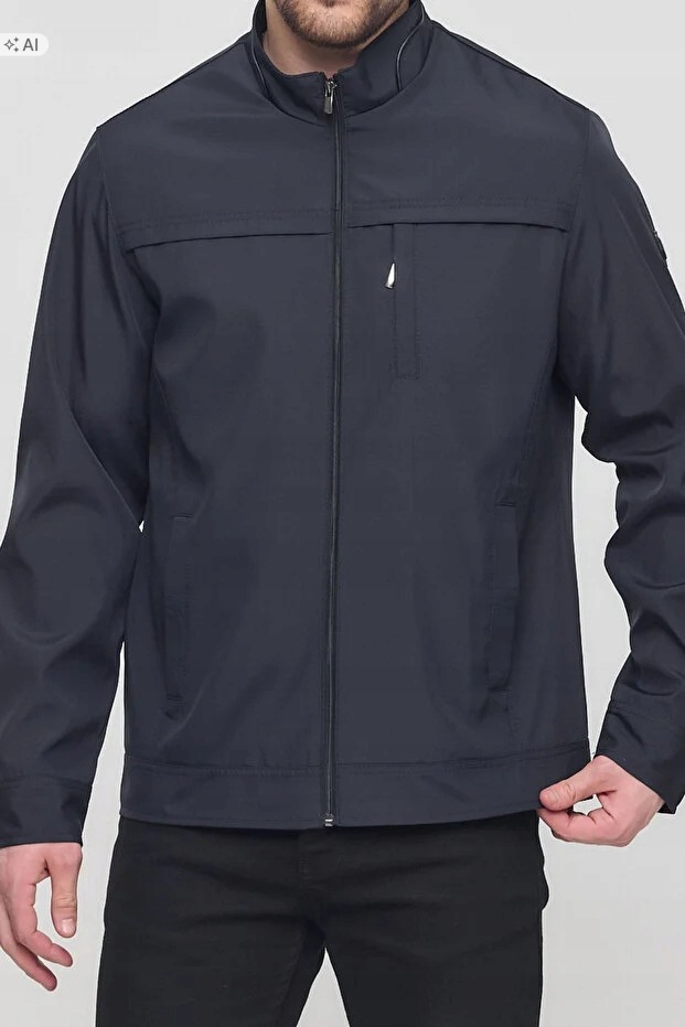 Hladký Pánský Kabát Se Zipem A Stojáčkem, Elegantní, Velikost 6XL 5IA