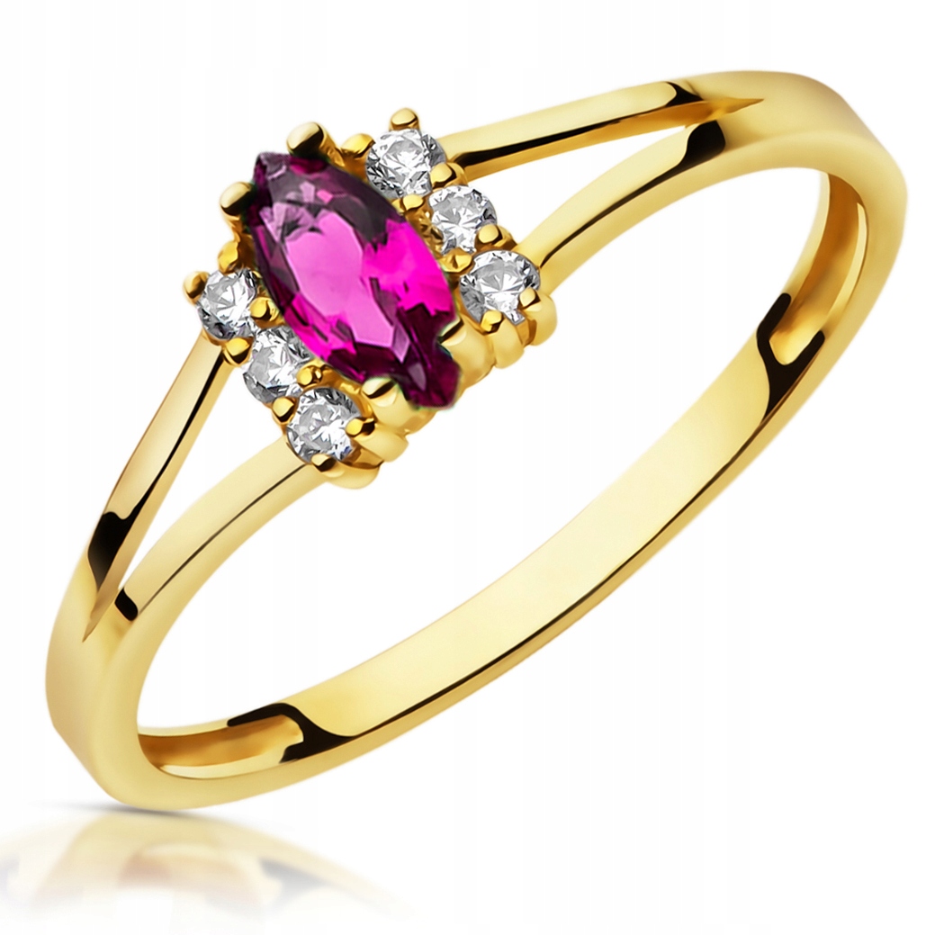 

Złoty Pierścionek Zaręczynowy 333 8K Cyrkonia r24