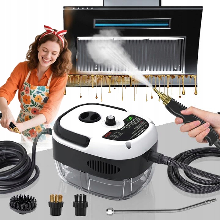 Parní Čistič Oken, Parní Čistič 2500 W 1000 ML 3 Hlavice Kartáčku