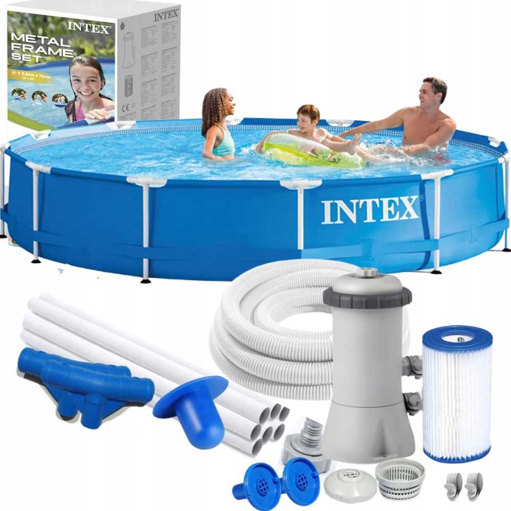 8v1 Veľký záhradný roštový bazén s čerpadlom 366x76 cm Nový Model 2025 XXXXL