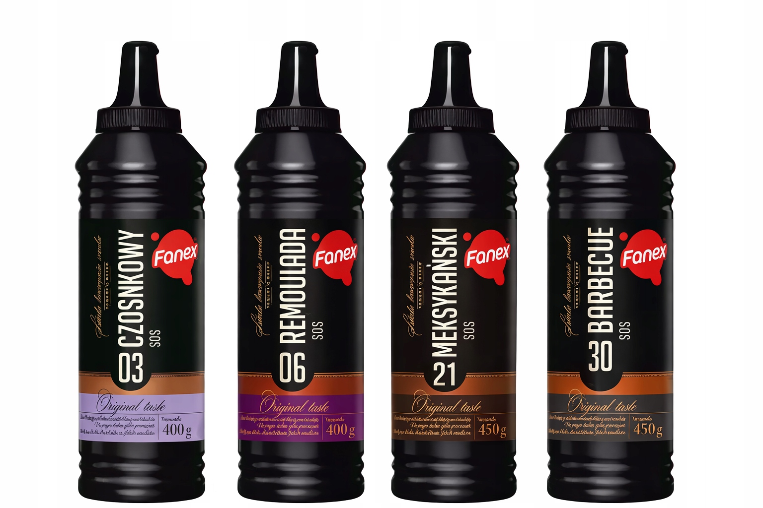 Fanex Sada Malých Lahví Typu Bbq, Dánská, Česneková, Mexická