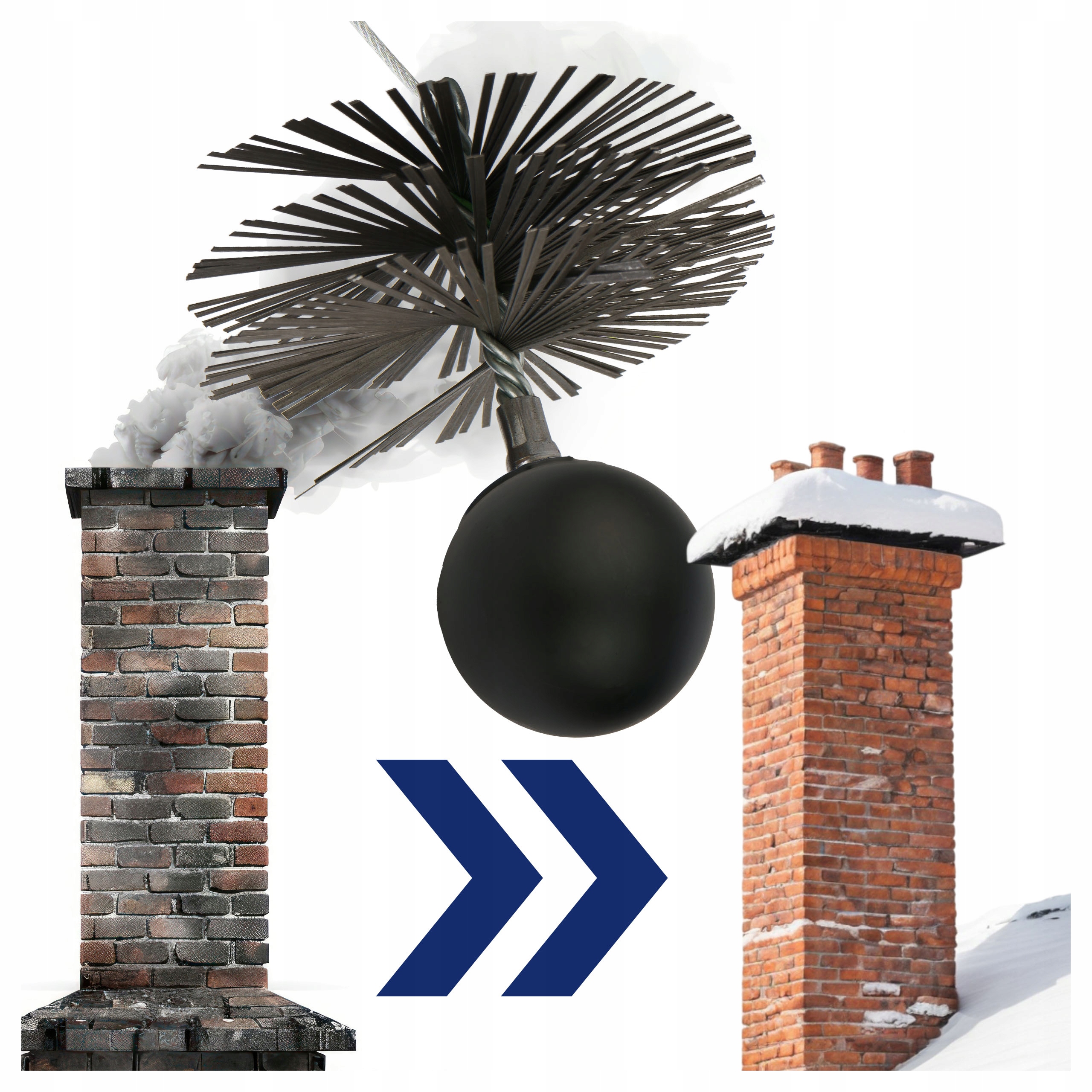 WYCIOR DO CZYSZCZENIA KOMINA OD DOŁU PIECA SZCZOTKA DRUT PŁASKI STALOWA 175 Marka Begris