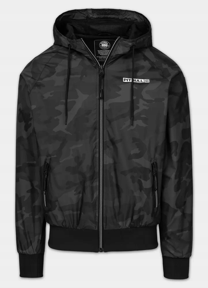 Męska Kurtka przejściowa z kapturem Pitbull wiatroszczelna Athletic Logo II