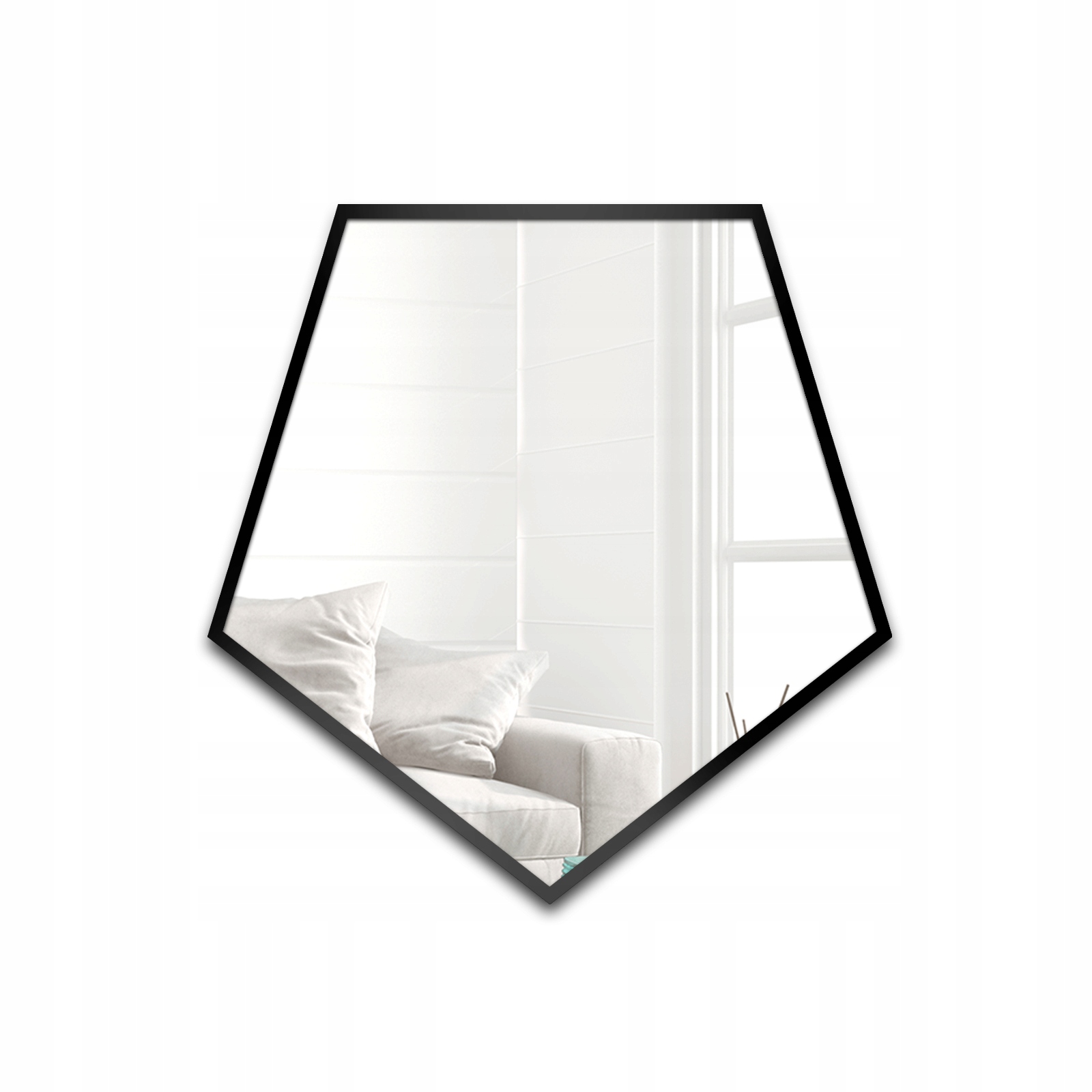 Penta geometrické Zrcadlo v černém Mdf rámu 130X124 nástěnné