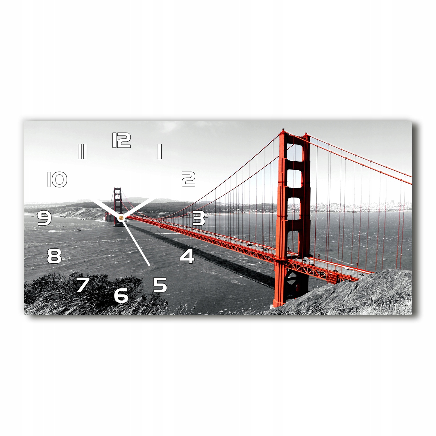 

Zegar ścienny szklany Most San Francisco 60x30 cm