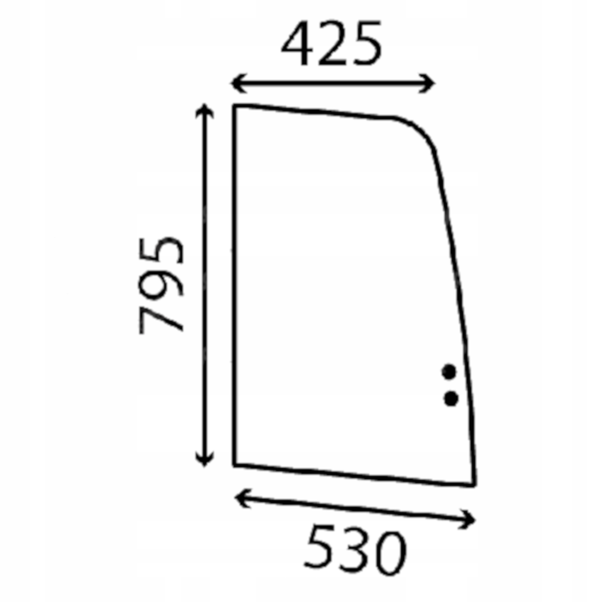 Kubota sklo boční pravé RD829-49640