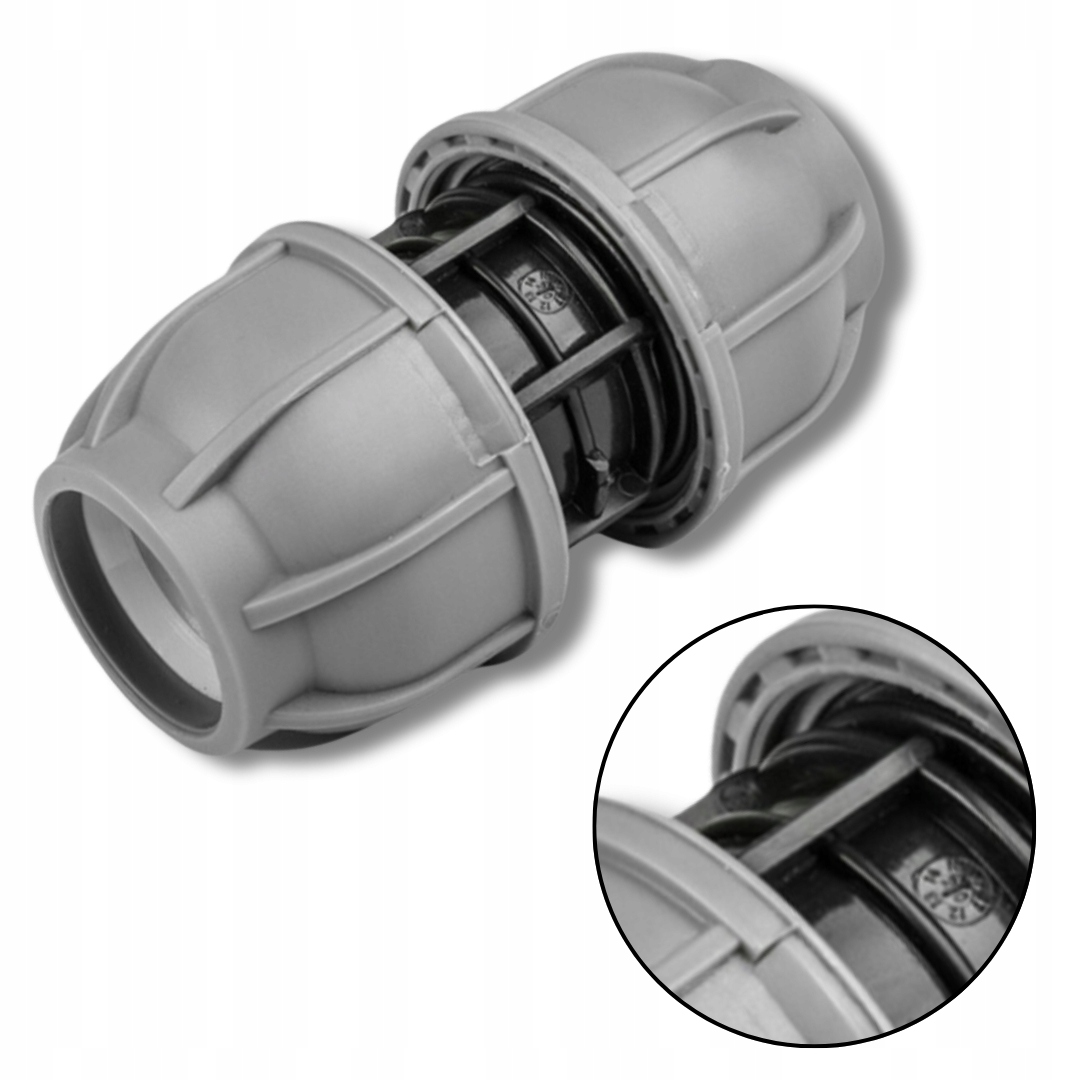 Złączka skręcana do rur węża Pe fi 25 mm Łącznik Przelot Nawadnianie