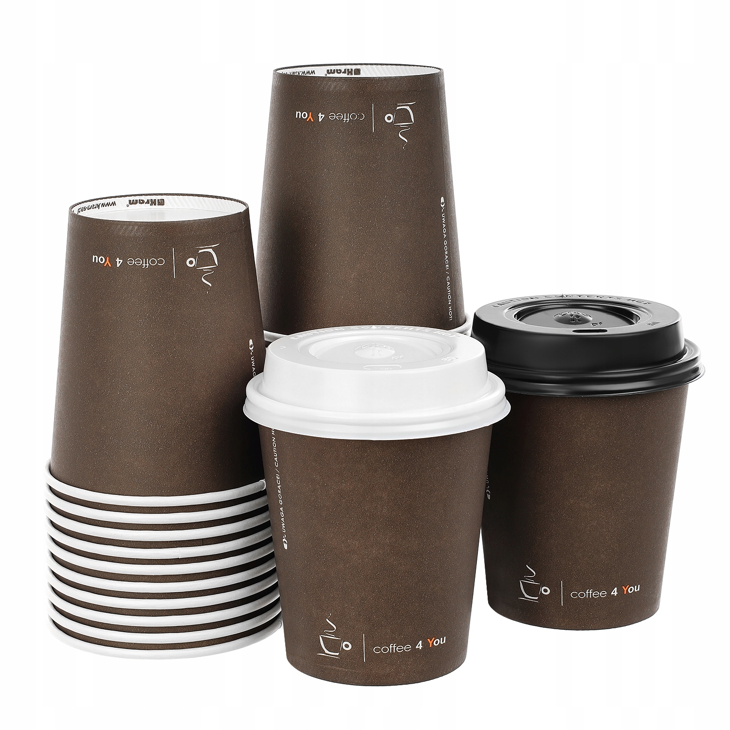 Kubki Papierowe Do Kawy 300ML C4Y Wieczka 100szt (opłata Sup wliczona)
