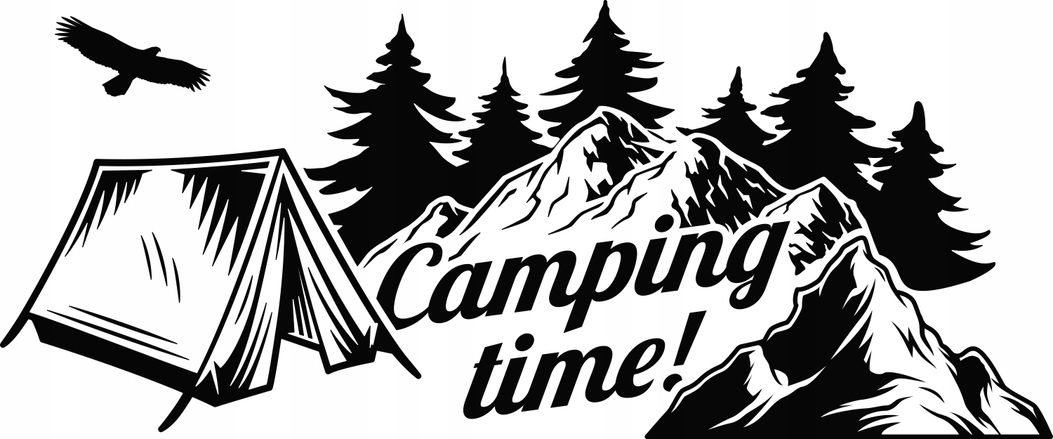 

Naklejka Kamper auto Camping namiot Góry 100x41 cm