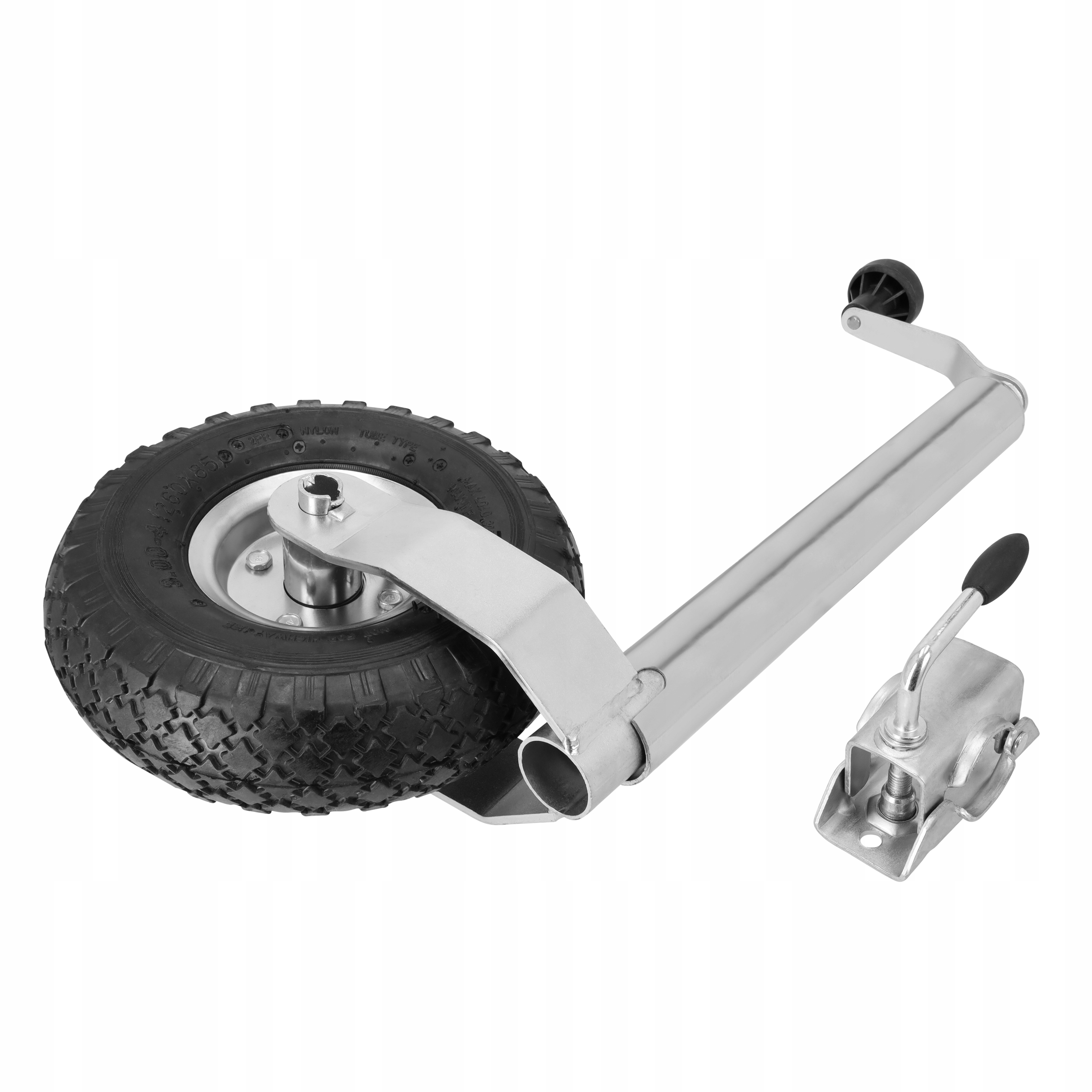 Koło podporowe pompowane 200kg ⌀ 48 kółko manewrowe obejma ⌀ 48