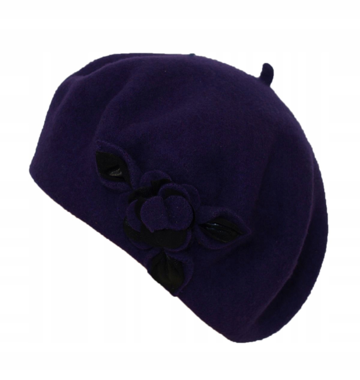 

Beret wełniany 100% forsycja chabrowy ciemny 14/M