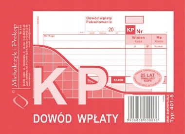 

Druk Kp Dowód Wpłaty typ 401-5 format A6 80k