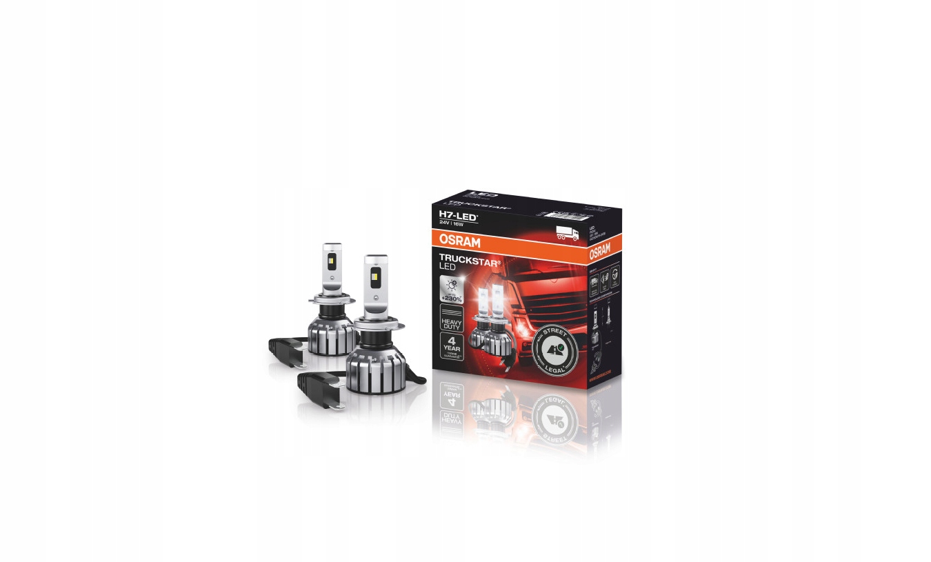 Żarówki H7 24V Truckstar Led +230% Osram Z Homologacją