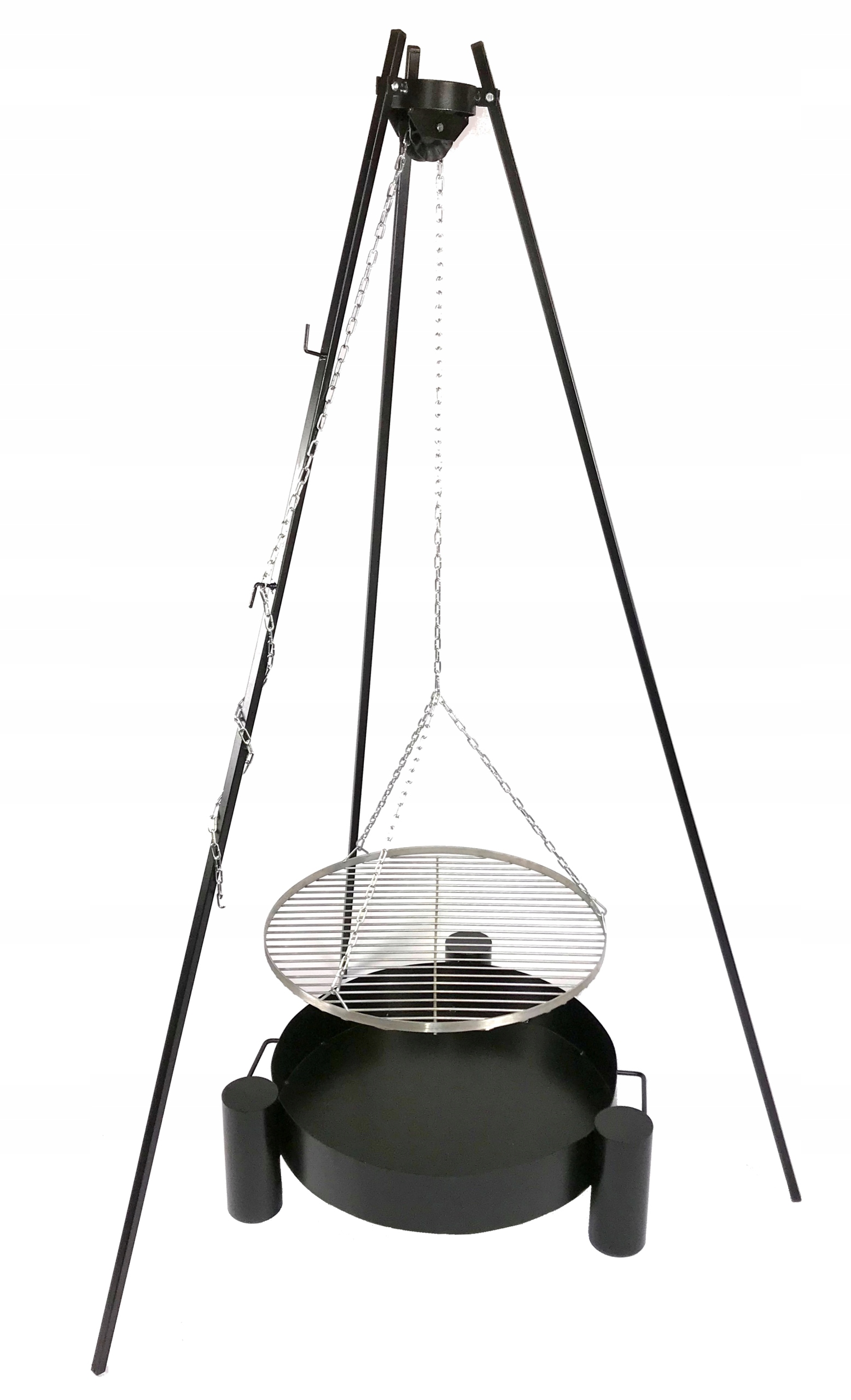 Grill Ogrodowy Trójnóg Ruszt INOX 70cm Palenisko