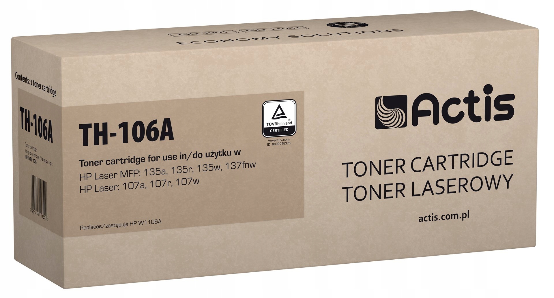 Actis TH-106A Toner (náhrada Hp W1106A; Standard; 1000 ston; černý)