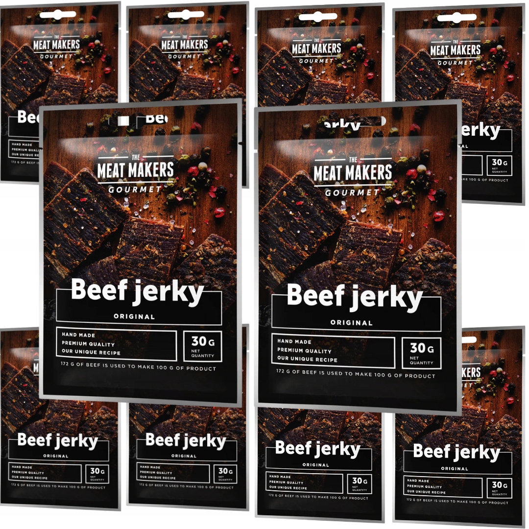 10x Meat Makers Beef Jerky Original 30G Sušené Hovězí Maso Gourmet