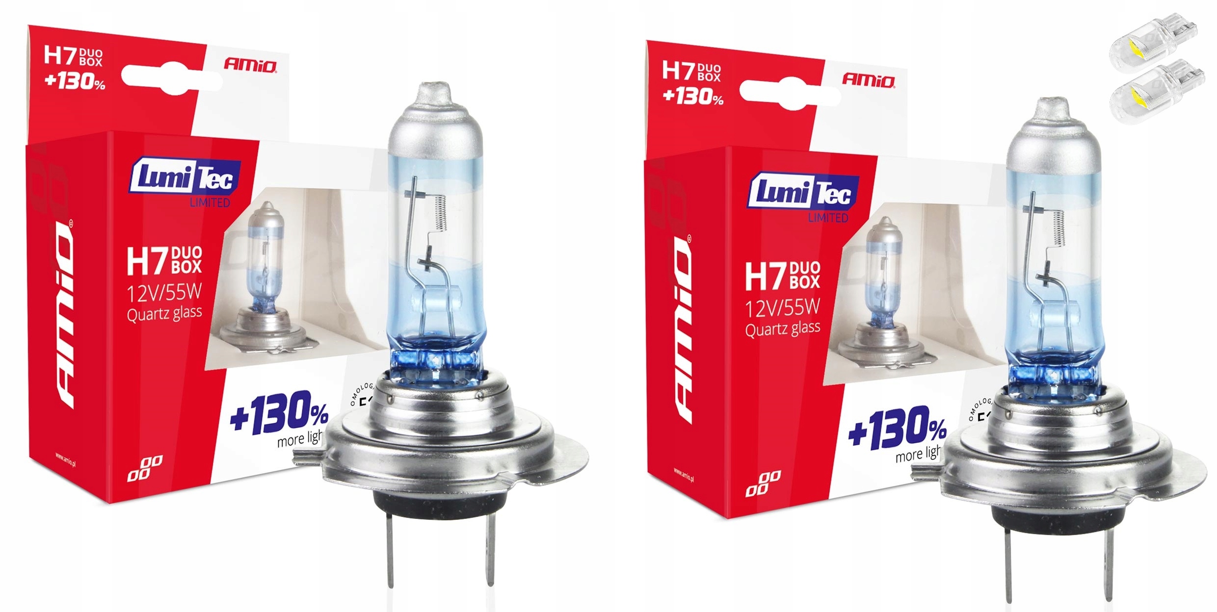 

2x H7 Amio Lumitec +130% Homologacja W5W 2SZT