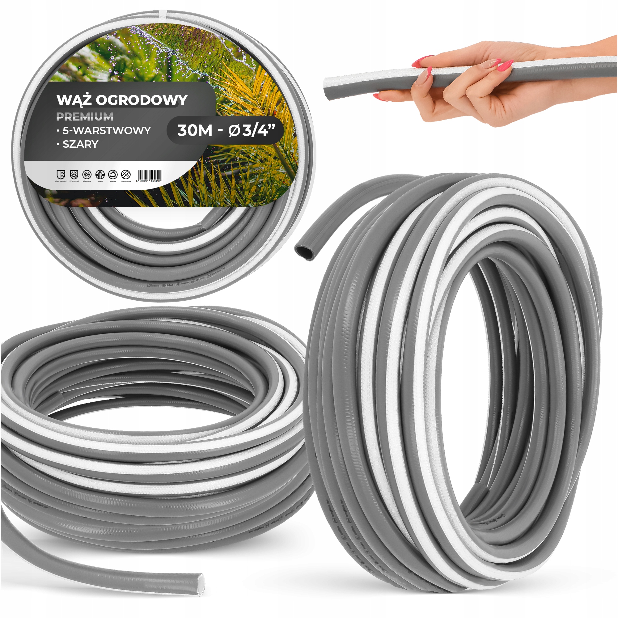 5-vrstvová zrolovateľná záhradná hadica 3/4" 30 m Ry