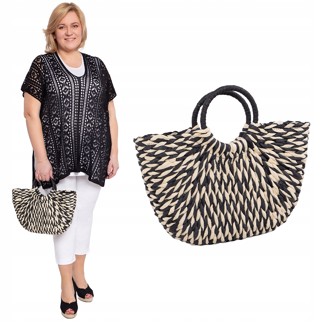 Černo-béžová pletená taška Uni.